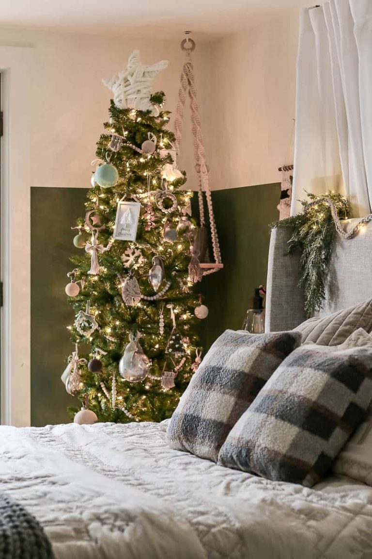 Our Boho Christmas Tree In The Bedroom