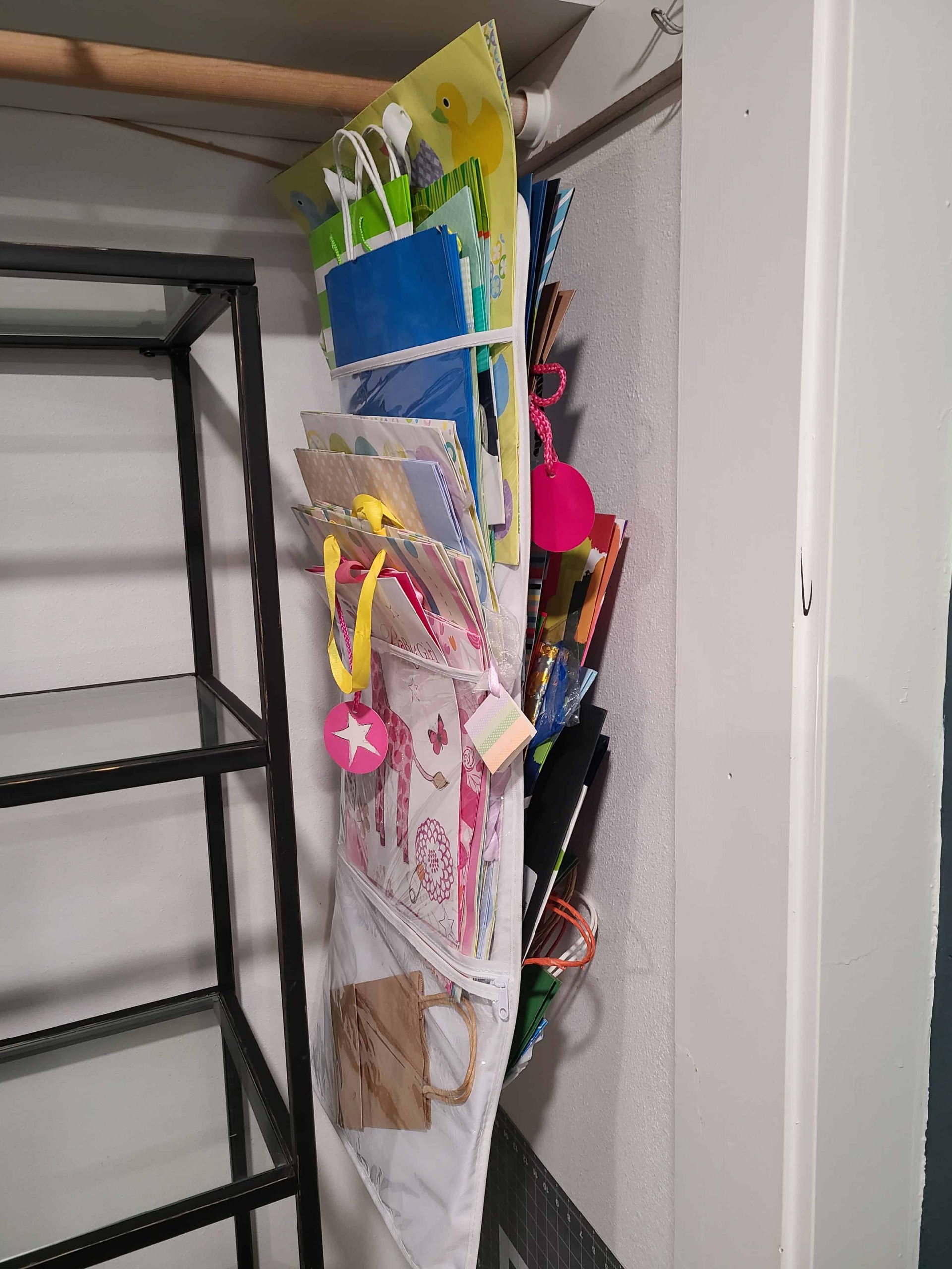 Gift Wrap Organizer - Storage for Wrapping Paper (All Sized Rolls), Gift  Bags, Bows, Ribbon and More - Organize Your Closet with this Hanging Bag 