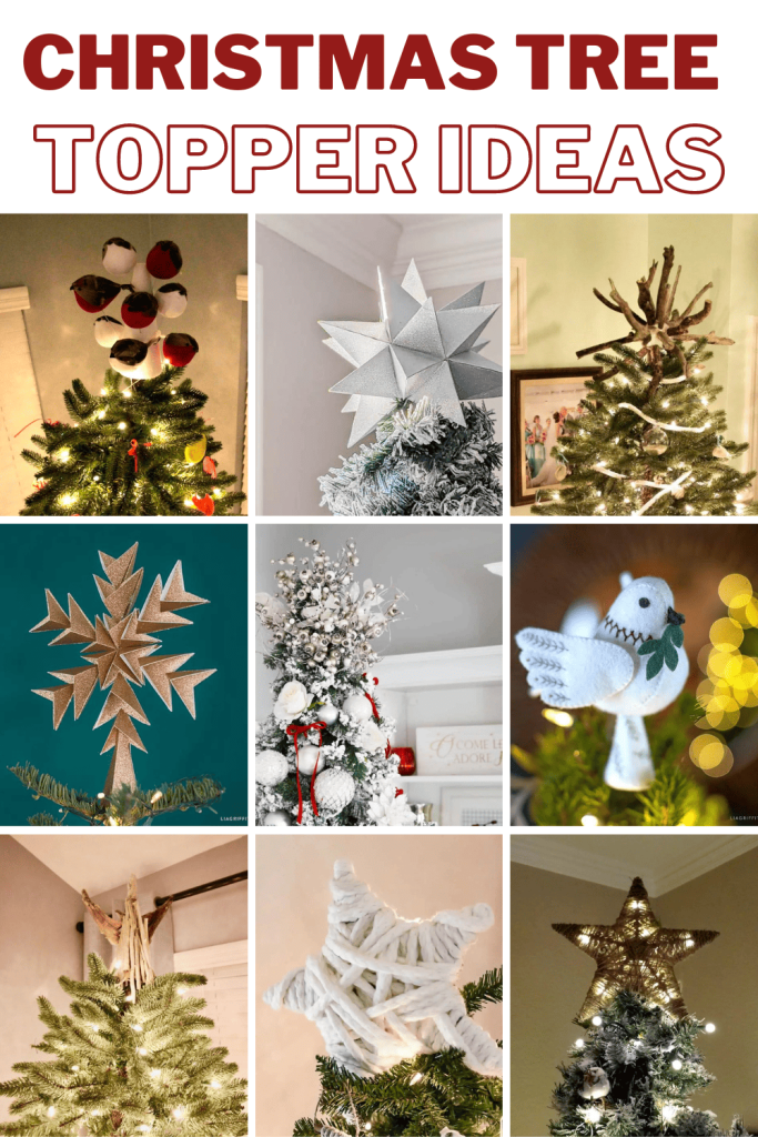Christmas Tree topper ideas in a collage format