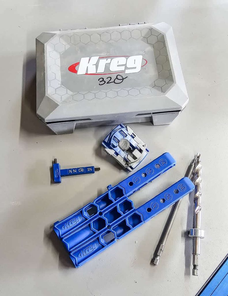 Image showcasing a complete Kreg Pocket Hole Jig 320 kit.
