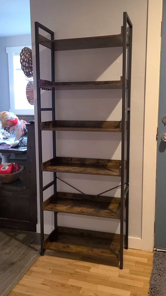 An image showing an empty shelving rack.