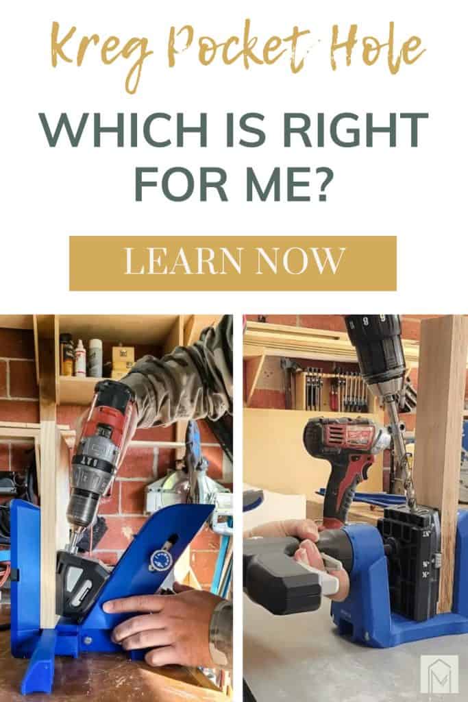 An image featuring various types of Kreg jigs with text overlays asking, "Which Kreg Pocket Hole Jig is right for me?