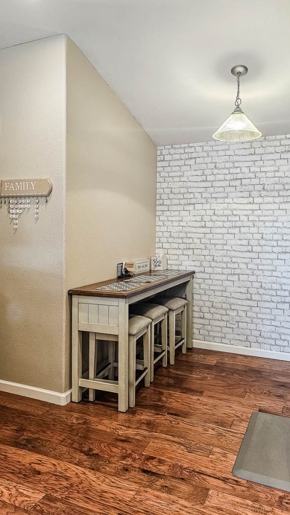 Showcase the final result with a photo of the finished look, revealing the stunning transformation achieved with the Peel and Stick Wallpaper.