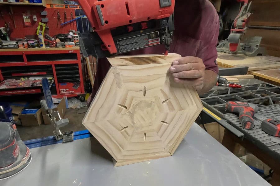 Then, attach the trim using wood glue to finish the Chicknic Table.