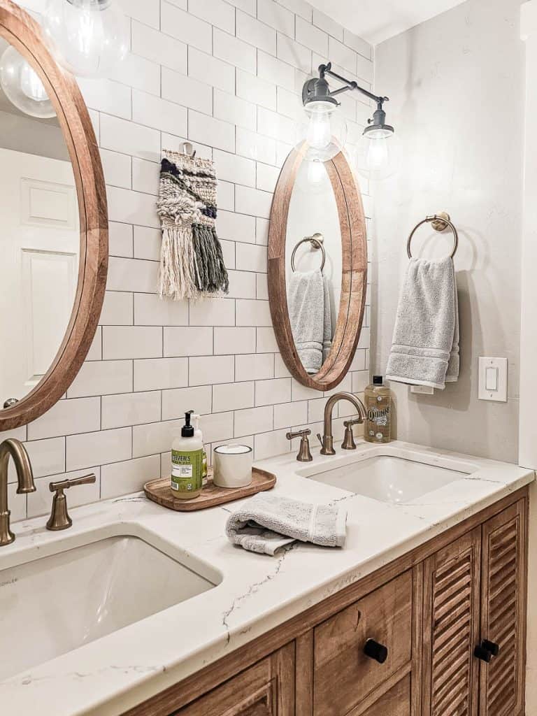 Easy Bathroom Update with Champagne Bronze Bathroom Accessories