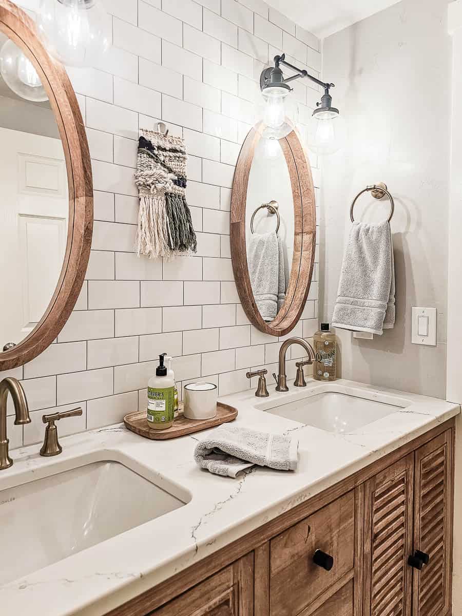 Easy Bathroom Update with Champagne Bronze Bathroom Accessories