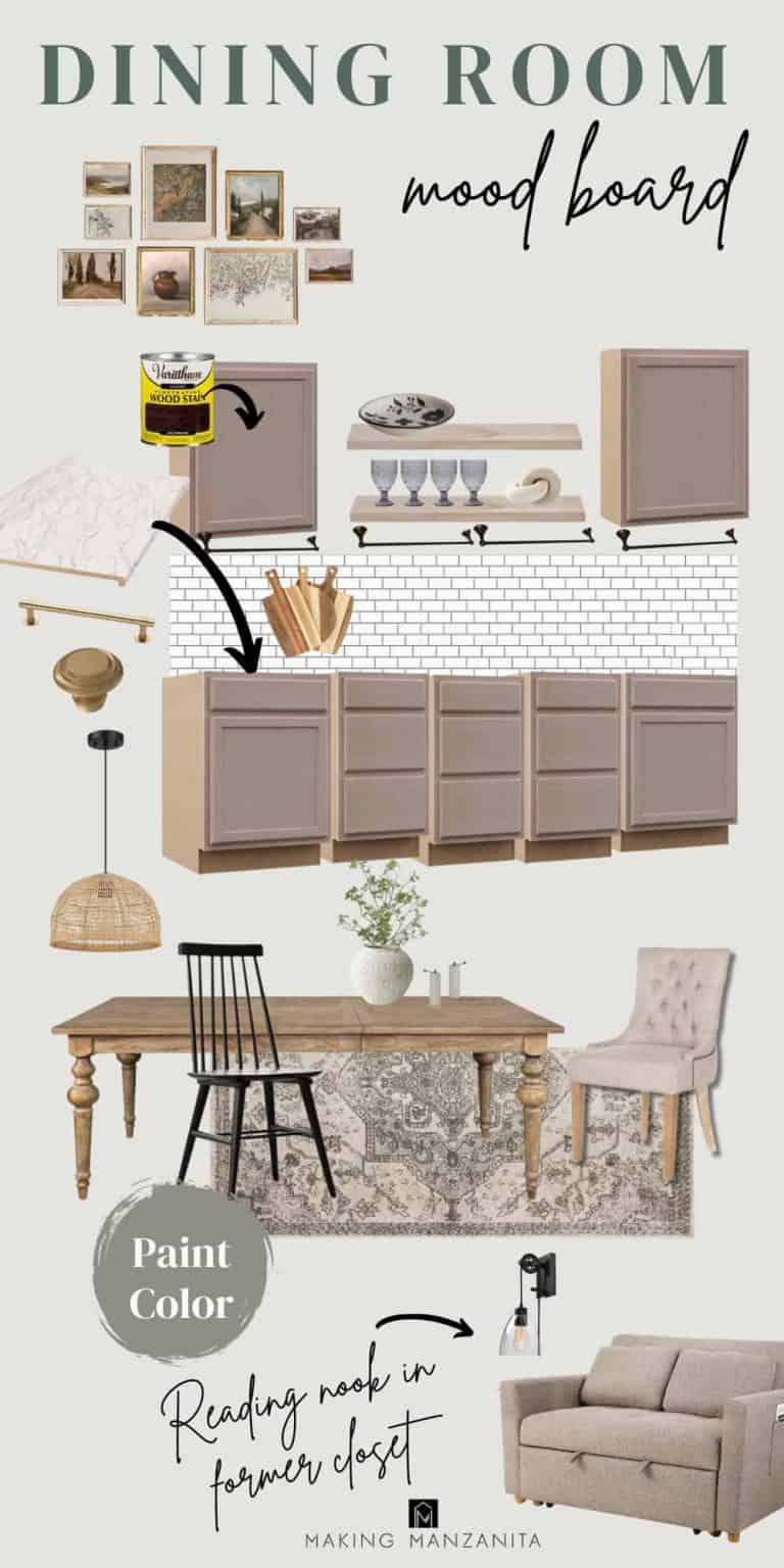 Transitional Dining Room Mood Board