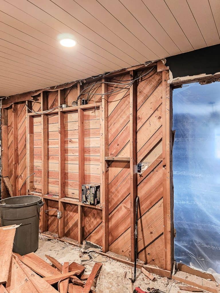 The process of removing interior walls in dining room to create an open concept