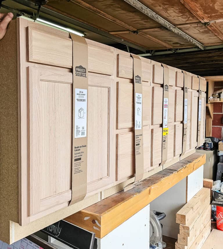 DIY Built In Cabinets for Dining Room Using Stock Cabinetry