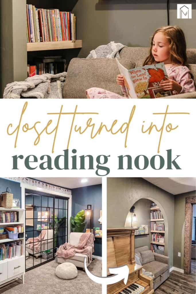 Not sure what to do when an unused closet in a room of your home? Turn your closet into a reading nook for your kids!