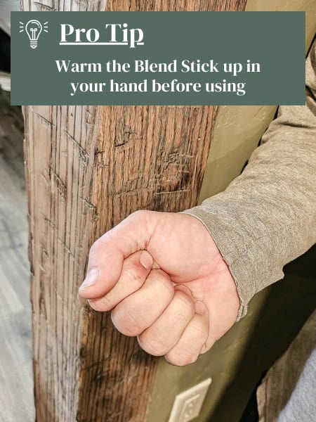 Holding Blend Stick in your hand before using them to warm them up and make them easier to fill in nail holes