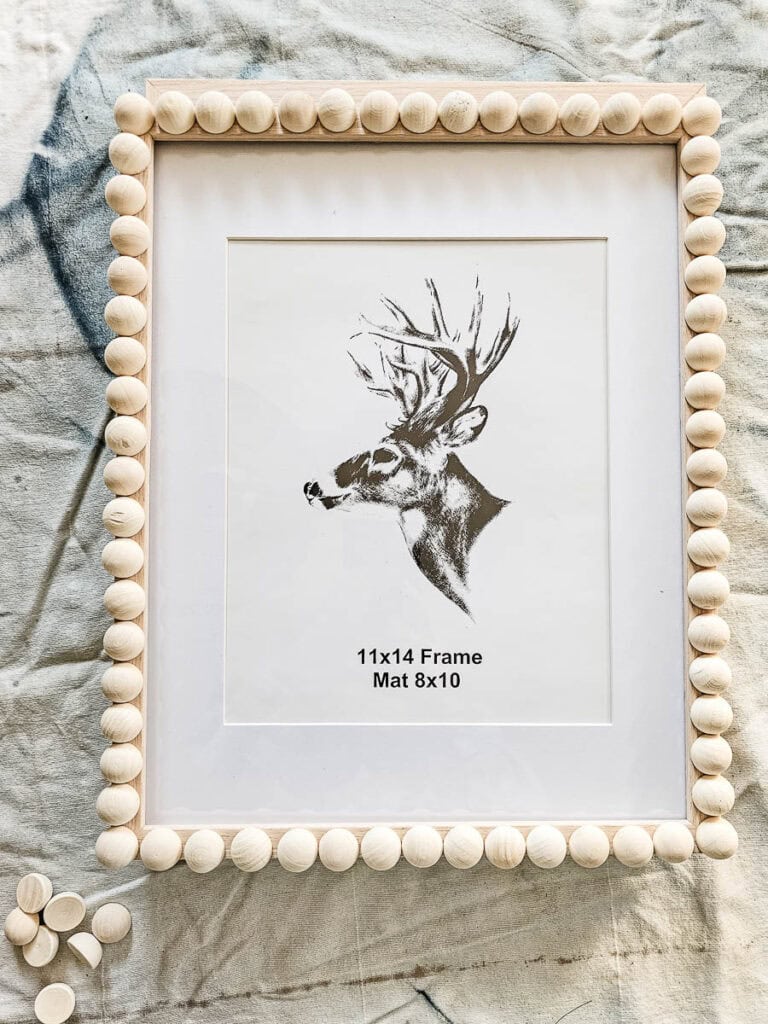 Photo of a frame with wooden beads