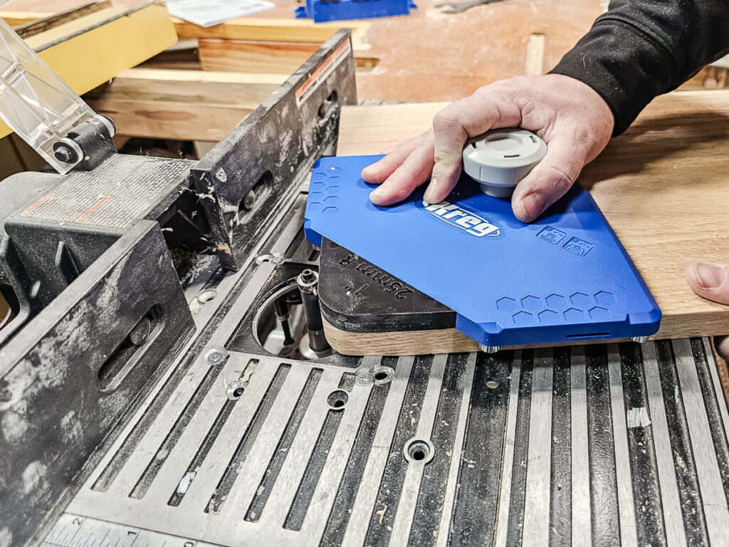A photo of rounding wood corners for a lap desk.