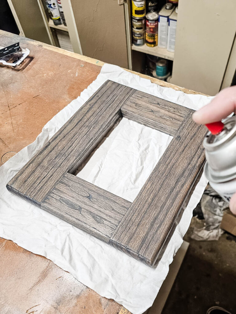 Seal the lap desk with sprayer.