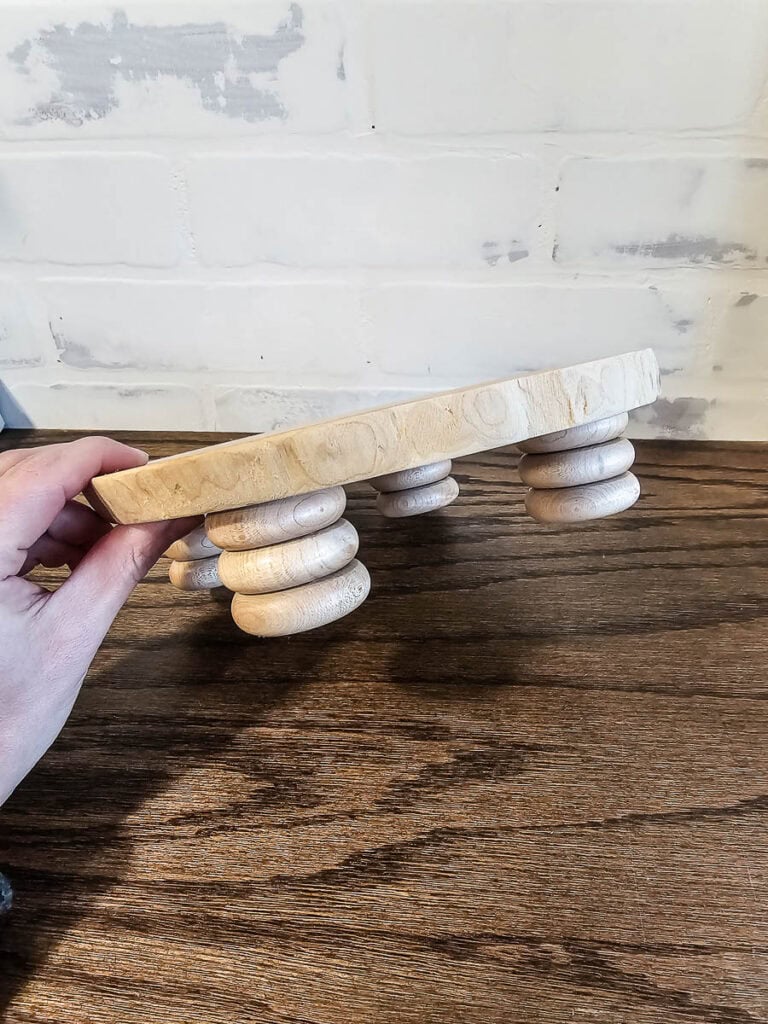 A photo of the wooden riser after sealing is complete.
