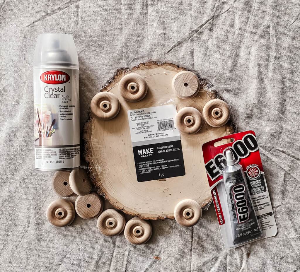A photo showcasing the supplies needed for a DIY wooden riser project."