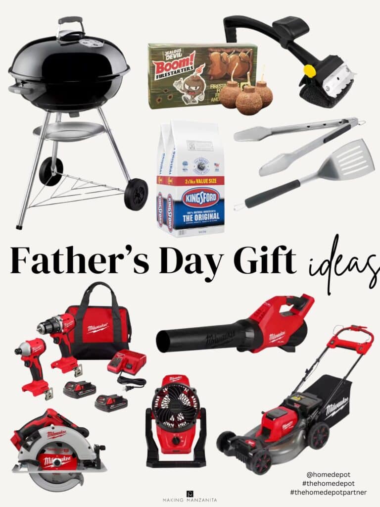 Various photo ideas for showcasing Father’s Day gifts from The Home Depot